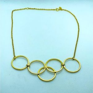 Avon Vintage Gold-Tone Interlocking Circle Statement Necklace